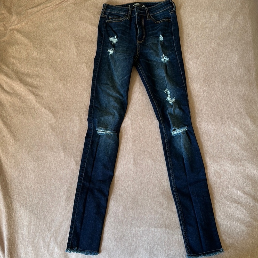Hollister Super Skinny Ripped Jeans High Rise